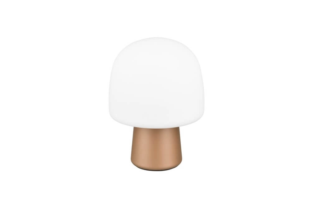 Lampe de table champignon Steen café avec verre blanc Trio 4017807616477