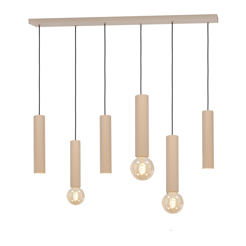 Lampe pendante de conception Fariolo 6 clairs brun sable droit
