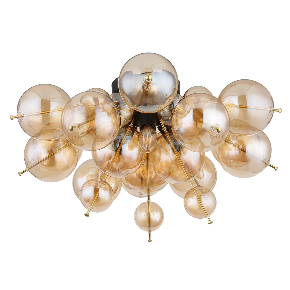 Lampe de plafond unique Udo Verre ambré Globo 9007371446636