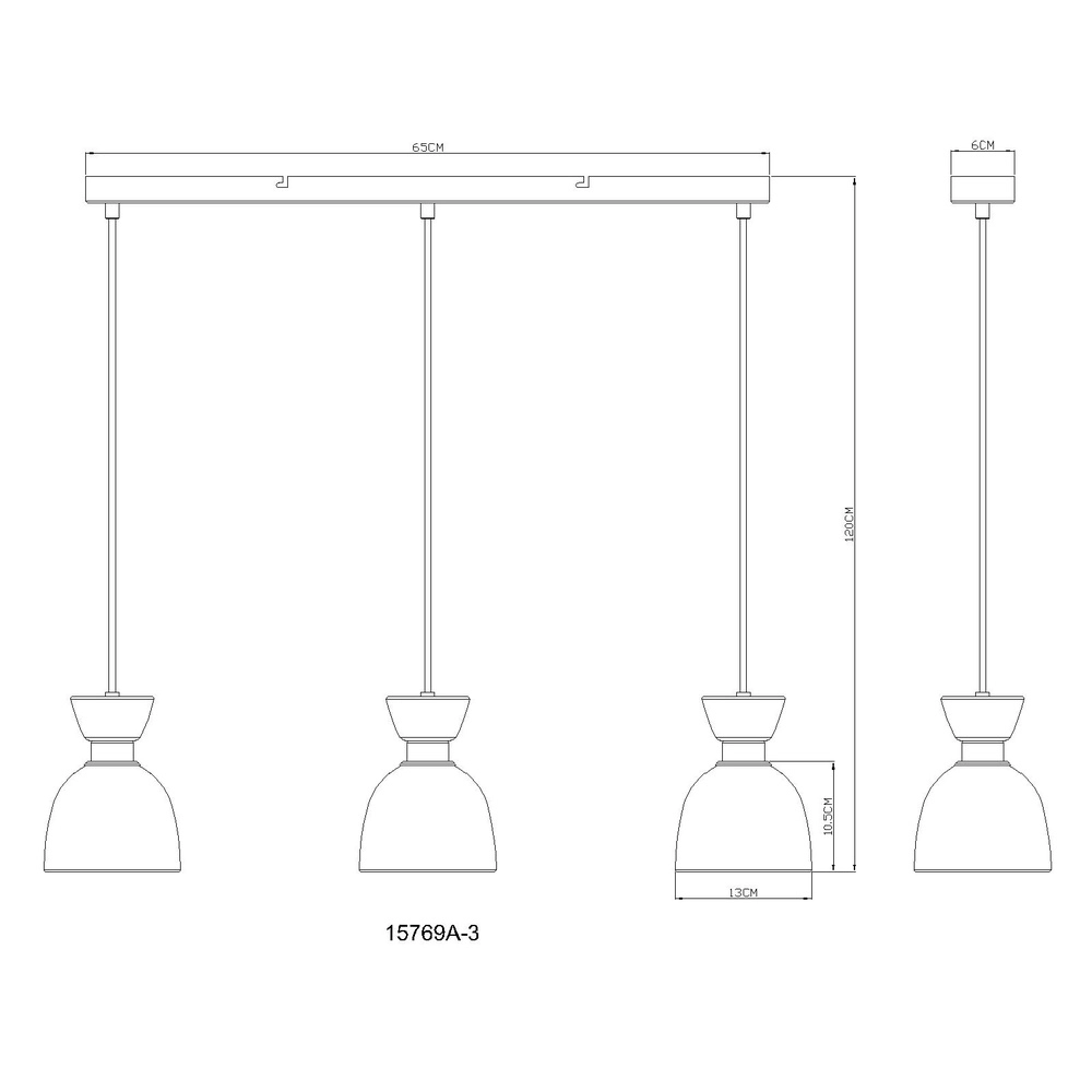 Lampe pendante de conception Massey Café brun 3 lumières Globo 9007371533503