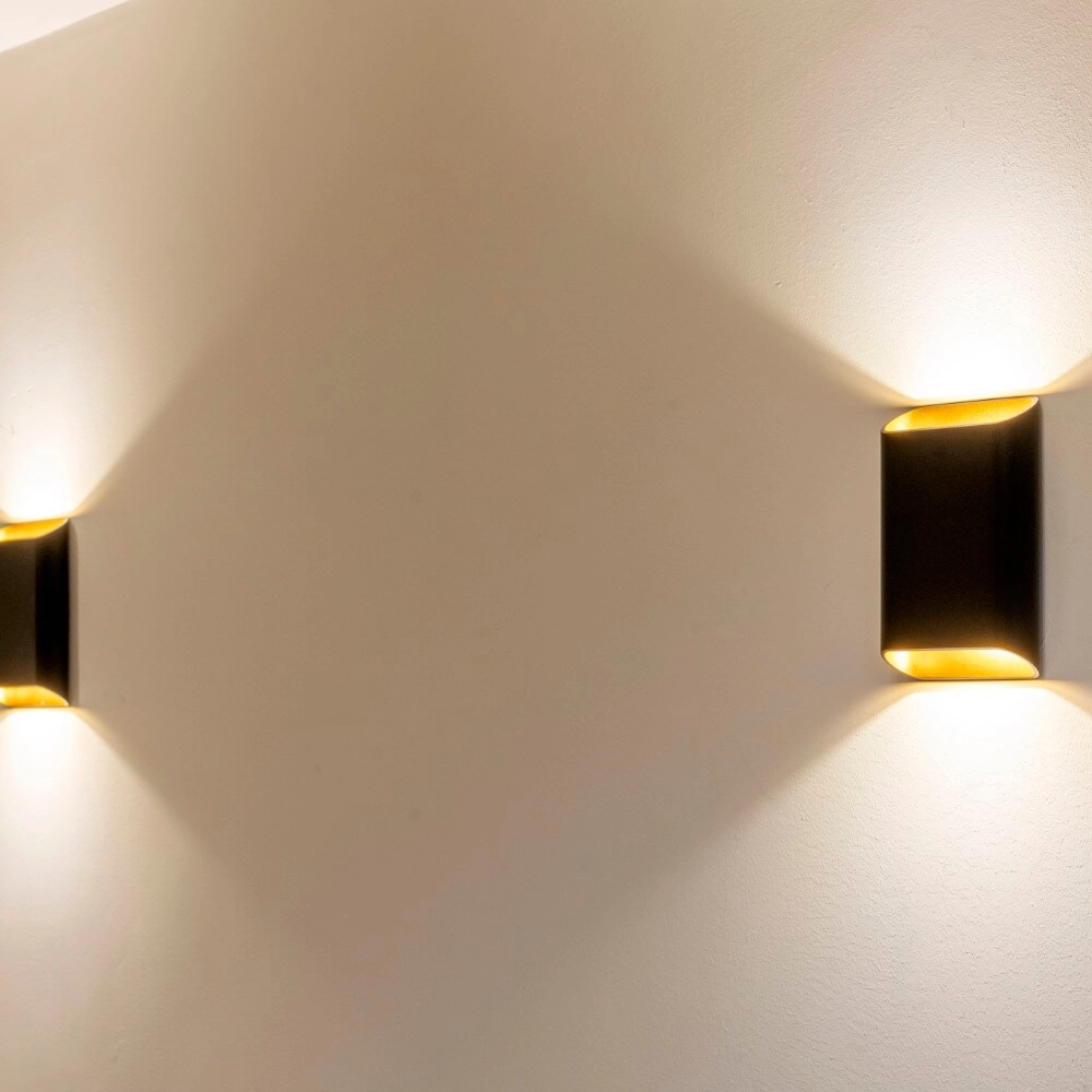 Applique murale Diaz L Noir avec or Artdelight 8720701100299