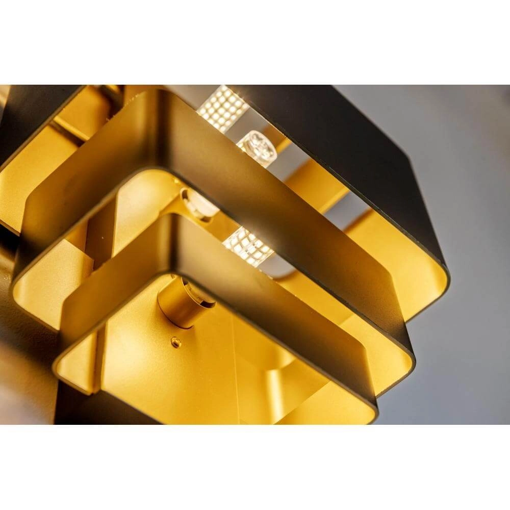 Applique murale design Layers Noir avec intérieur doré Artdelight 8720701101500