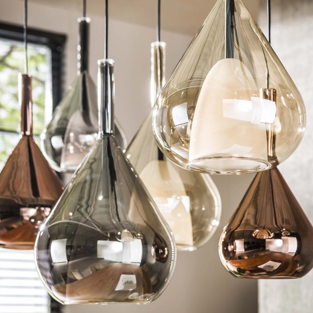 Lampe suspendue de table à manger à 7 lumières Wings Ø verre de 22 cm Lyora 8716803511989
