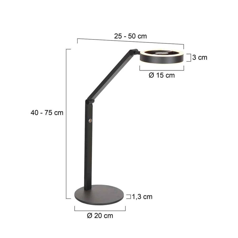 Lampe de table Ringlux noir Steinhauer 8712746176667