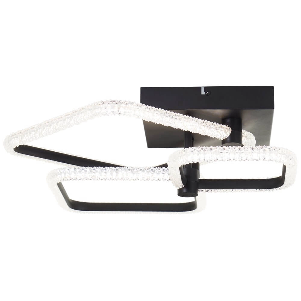 Plafonnier carré Aydin noir Brilliant 4004353442070