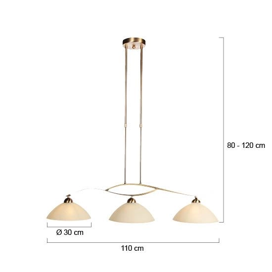 Lampe pendante classique Anthea Bronze à 3 lumières Steinhauer 8712746180213