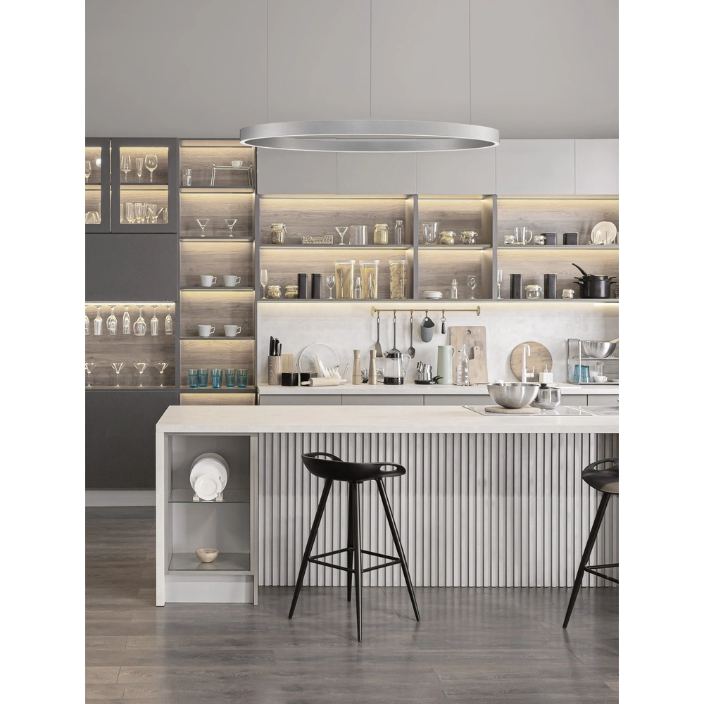 Suspension design Elowen gris argenté Ø 98cm Lyora 5212017439154