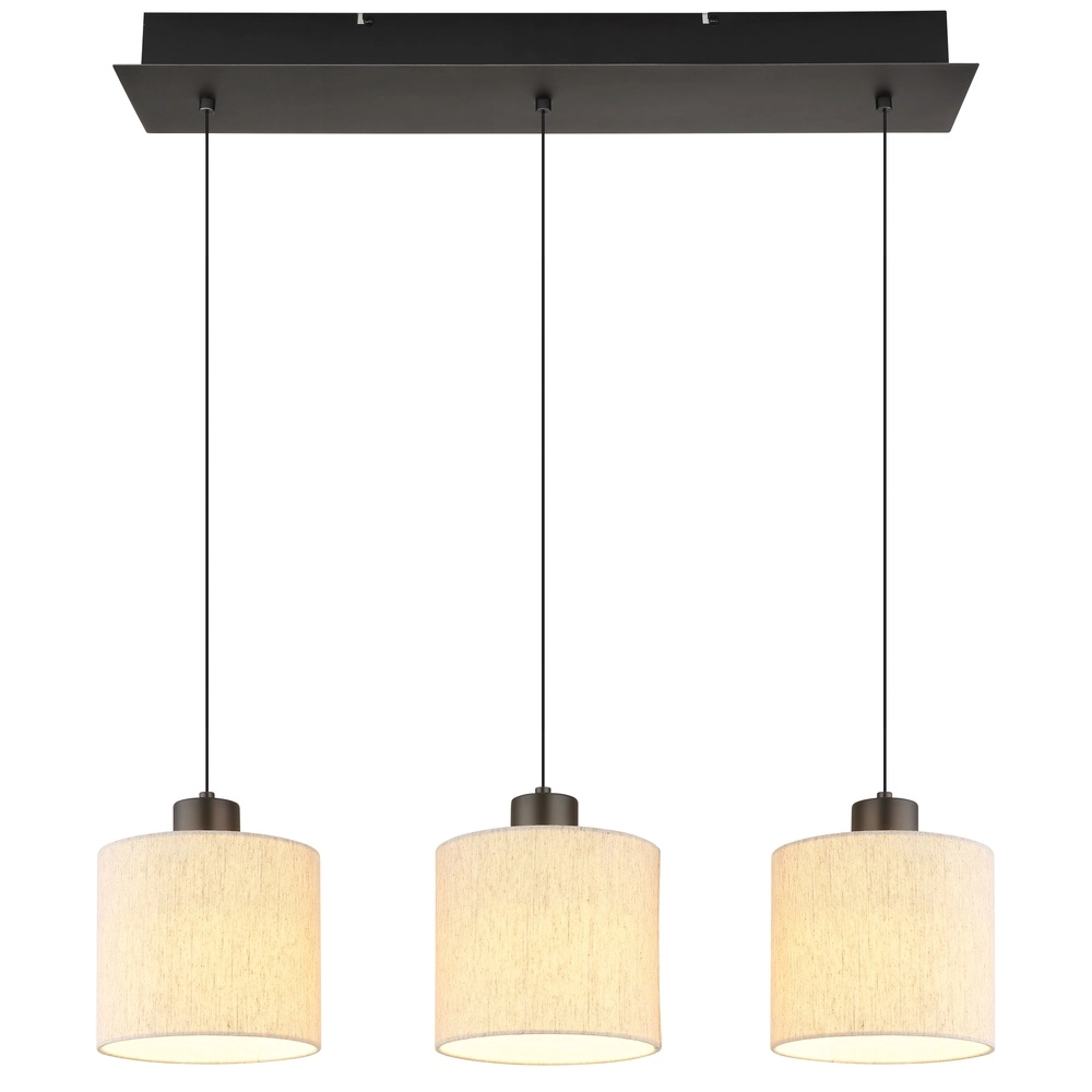 Lampe suspendue en métal à canon Thea Ligne droite à trois lumières Globo 9007371567034