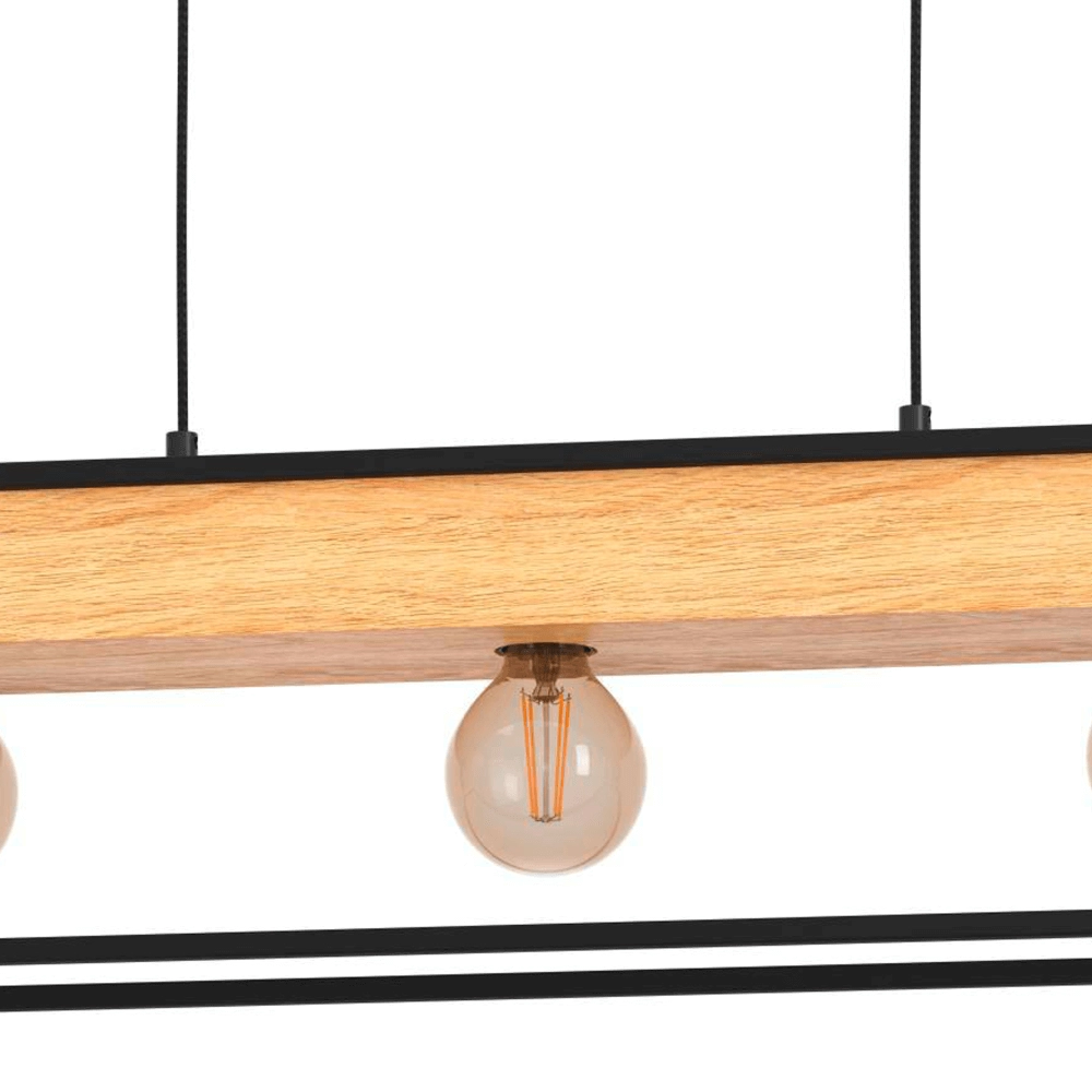 Lampe suspendue Libertad 1 avec du bois Eglo 9008606243501