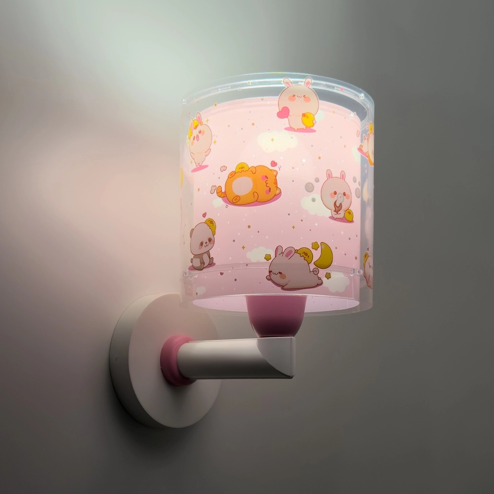 Applique murale enfant Kawaii Friends Lueur rose dans le noir Dalber 8420406002224