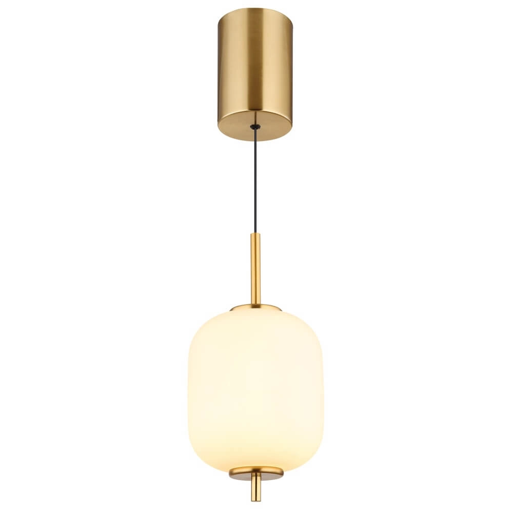 Suspension dorée Ewald verre blanc simple Ø 13,5cm Globo 9007371458578