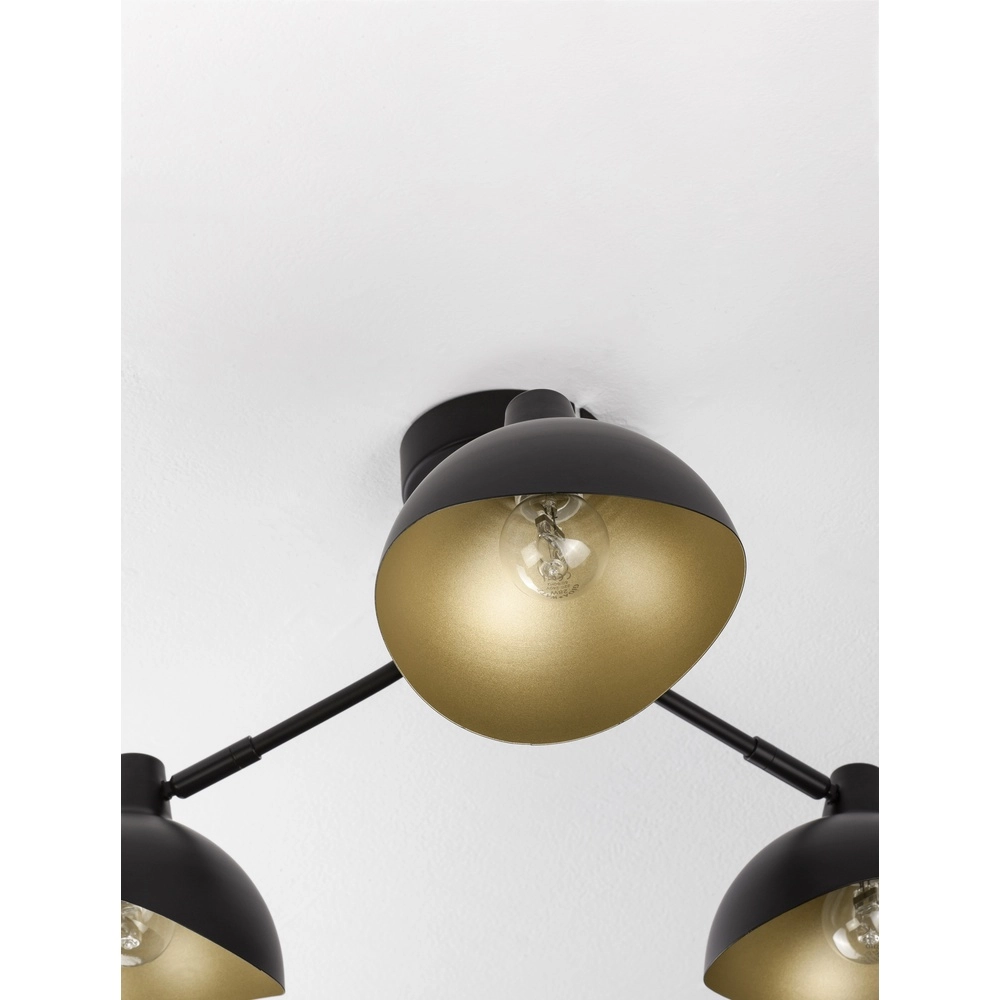 Plafonnier Geti M noir avec intérieur doré Lyora 5212017436399