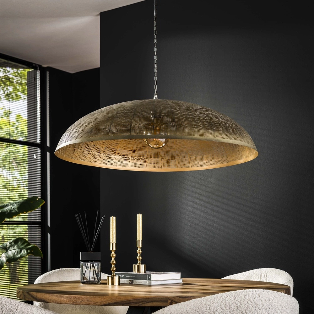 Lampe suspendue en treillis métallique Cosmic Ø 92cm - bronze cuivré Lyora 8716803511071