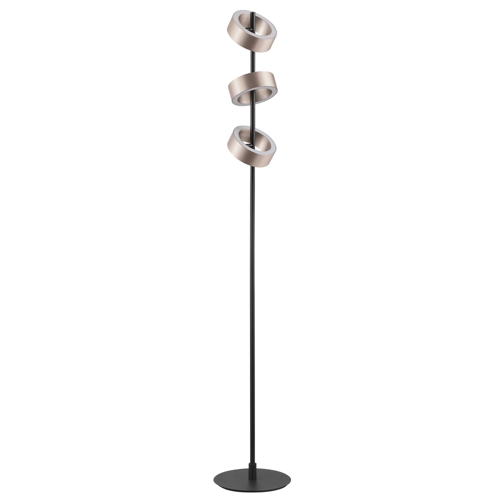 Lampadaire de conception Axion Noir avec brun Brilliant 4004353477171