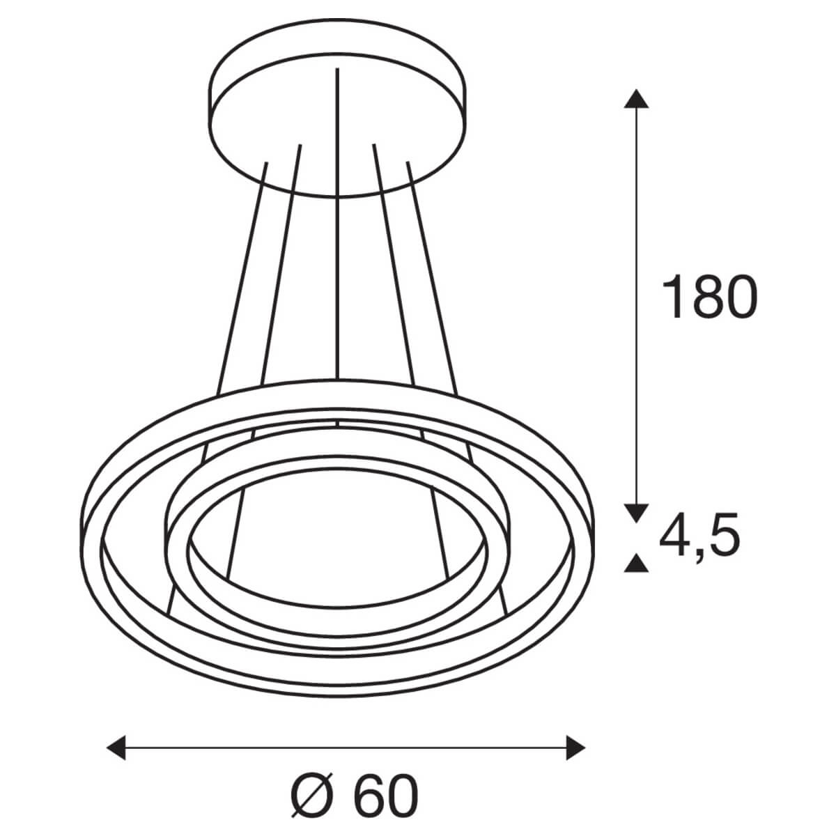 Lampe suspendue LED One Double Ø60cm SLV 4024163252614