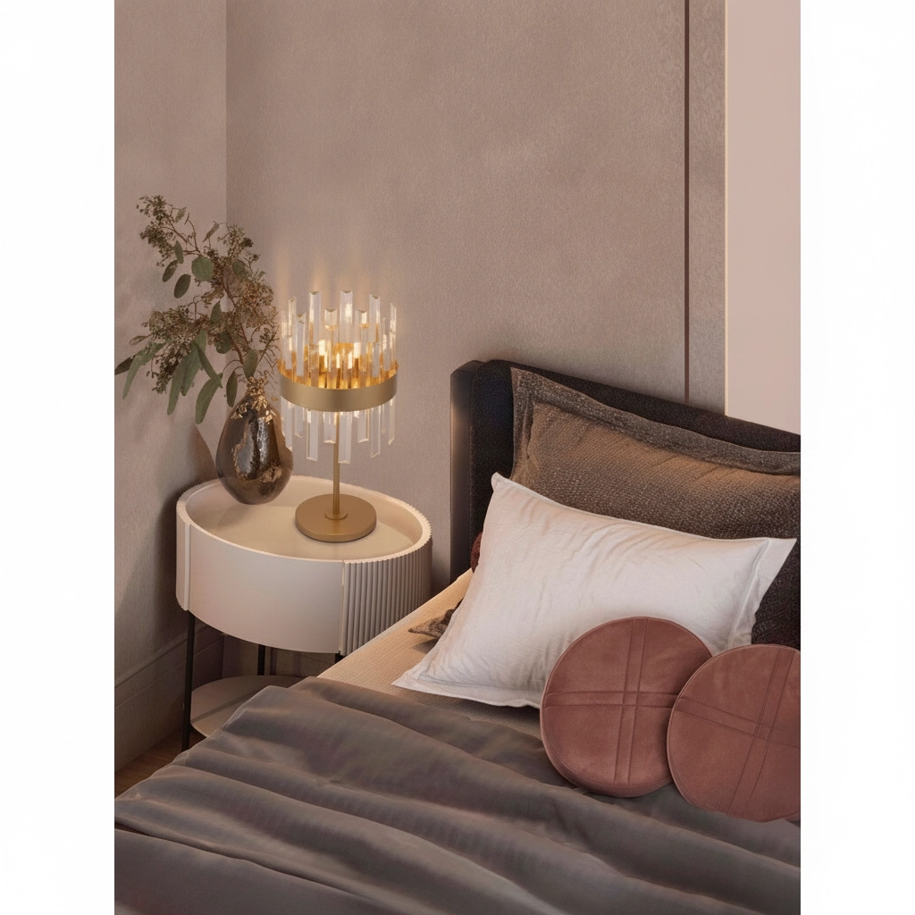 Lampe de table dorée Crown Ø 25cm