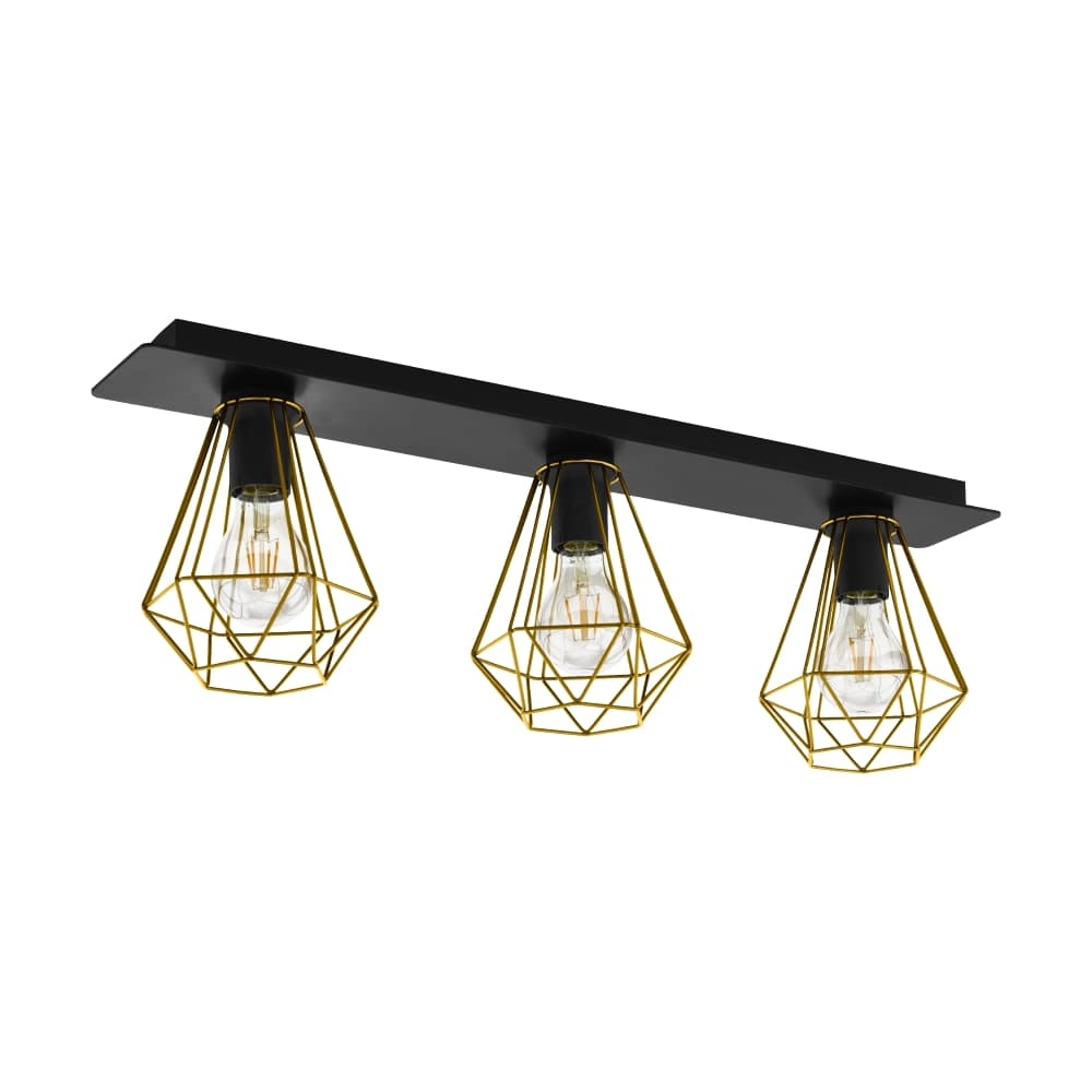 Plafonnier Tarbes 2 noir avec de l'or Plafonnier Tarbes 2 noir avec de l'or