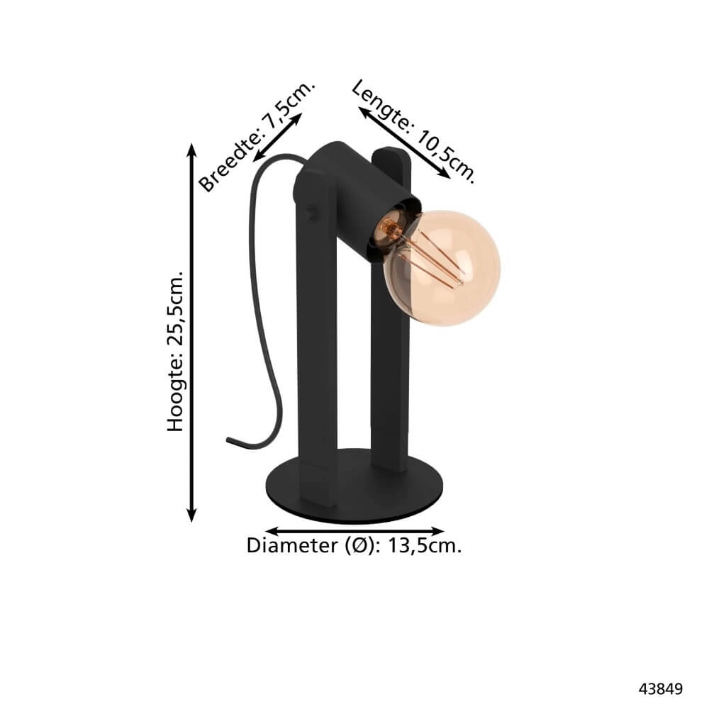 Lampe de table Plimsoll noir Eglo 9002759438494