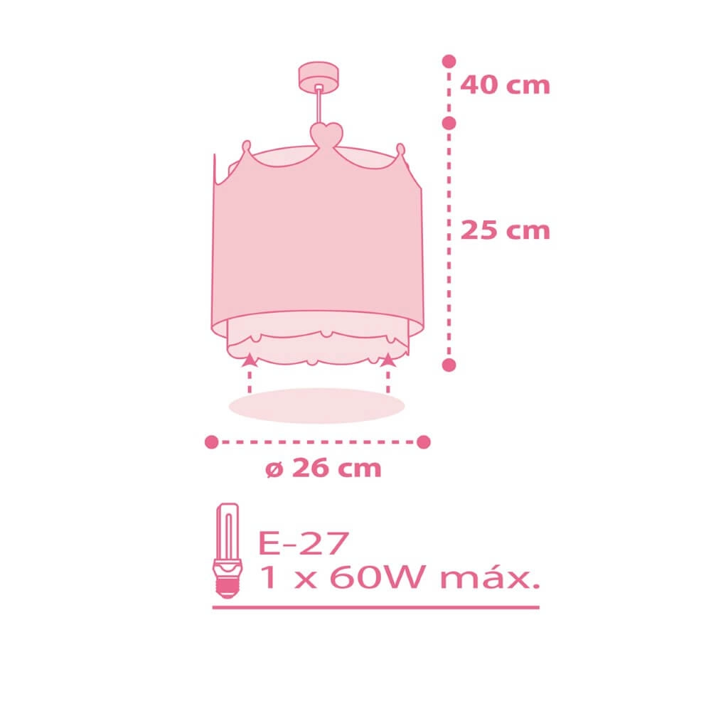 Lampe suspendue chambre d'enfant Little Queen Dalber 8420406611020