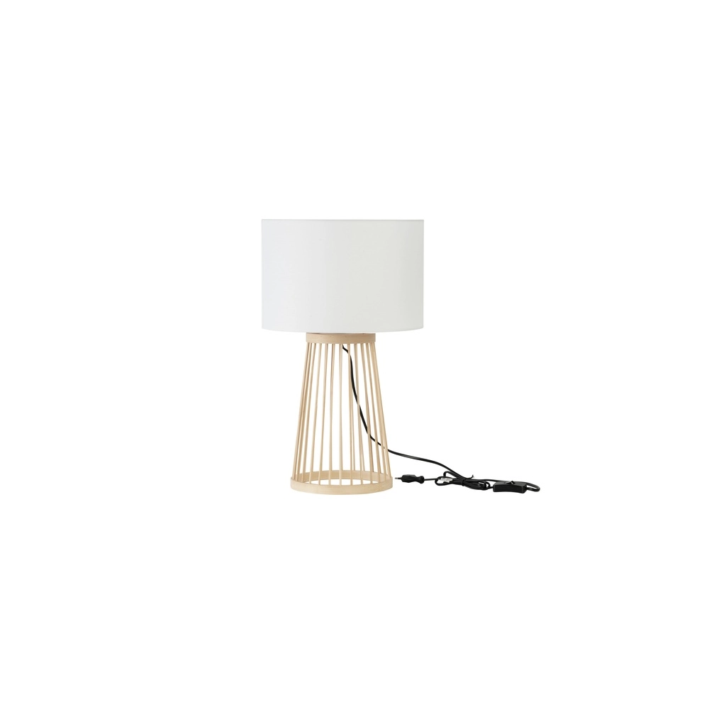 Lampe de table Lois Bois avec capot blanc Lyora 5212017465573