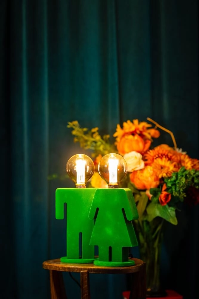 Lampe de table en bois Eve Velvet vert ETH 8720195301530