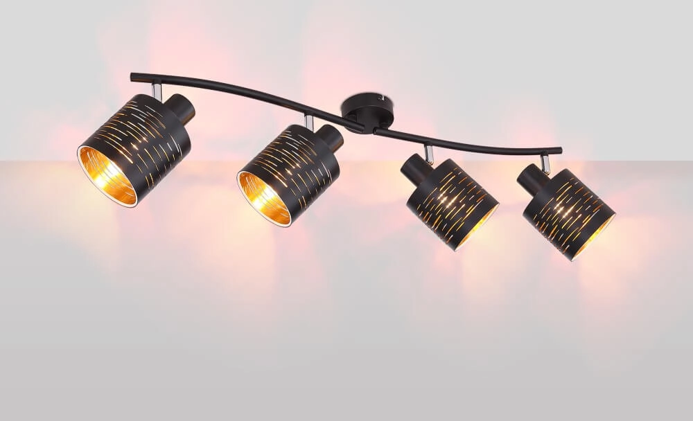 Plafonnier noir Tunno 4 lumières Globo 9007371398744