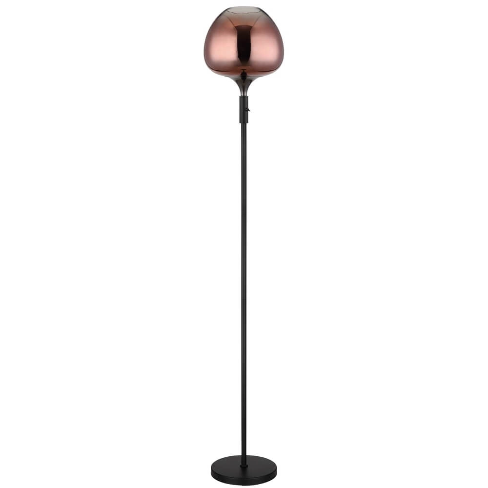 Lampadaire noir Maxy avec verre rouge Ø 29cm Globo 9007371450992