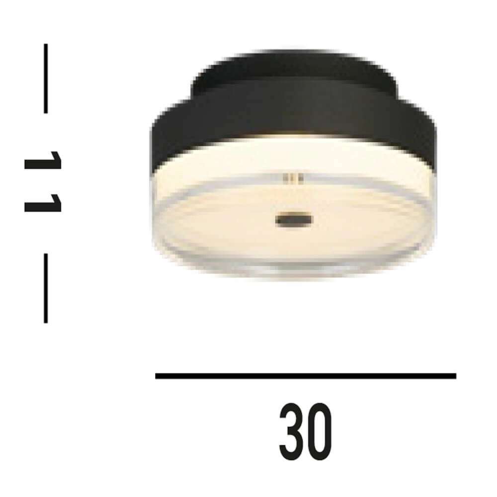 Plafonnier Cyprus Ø 30cm noir Searchlight 5053423273730