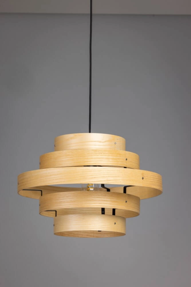 Lampe suspendue en bois Oaknut 5 anneaux ETH 8720195304494