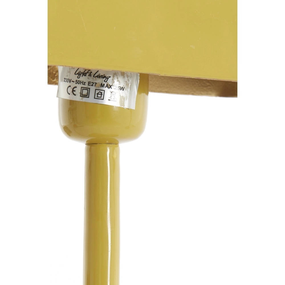 Lampe de chevet Elenie 20x10cm - jaune ocre brillant Light & Living 8717807818722
