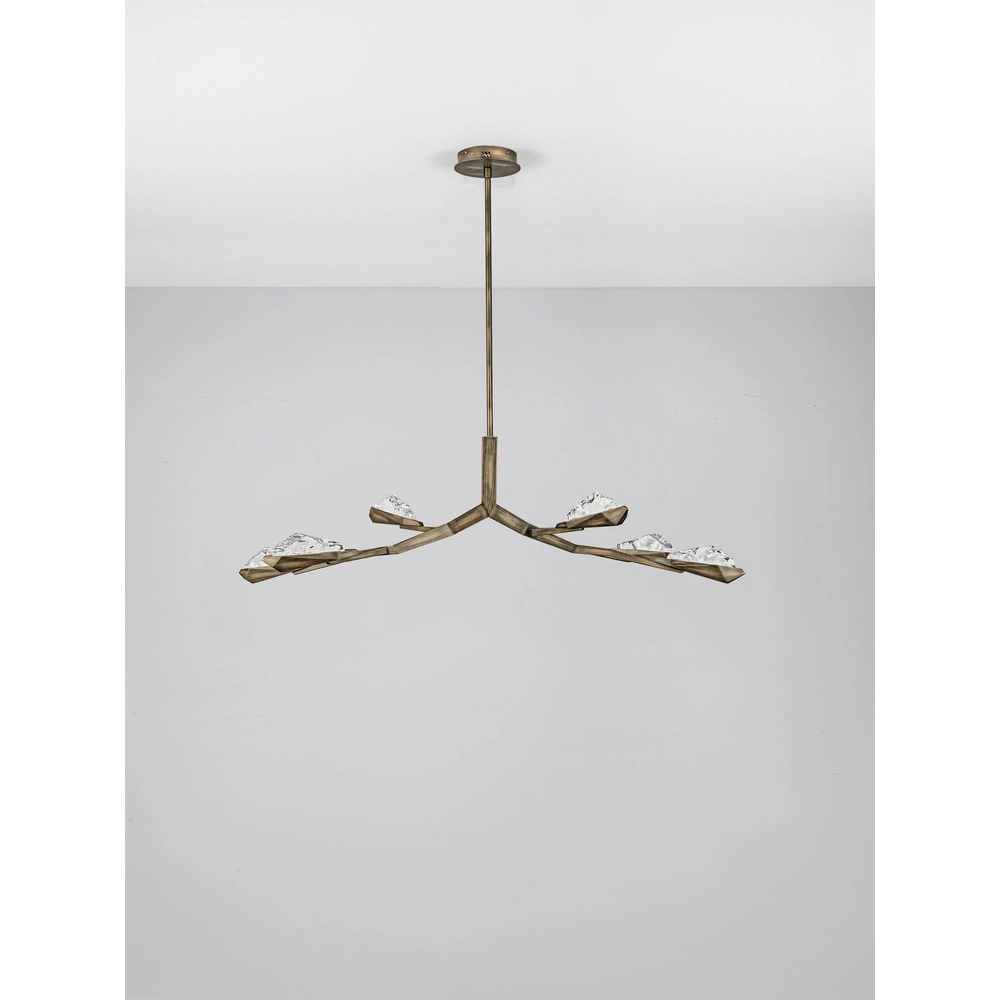 Lampe pendante ancienne Greta Laiton ancien 137,5 cm Lyora 5212063500334