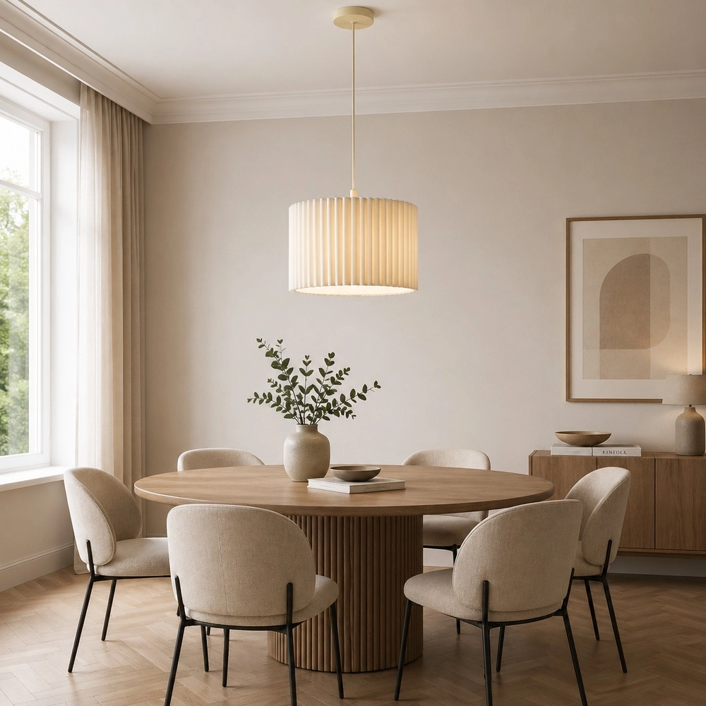 Lampe pendante Japandi Velin Ø 35 cm brun sable Brilliant 4004353476815