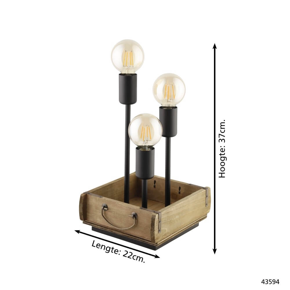 Lampe de table en bois Wootton Eglo 9002759435943