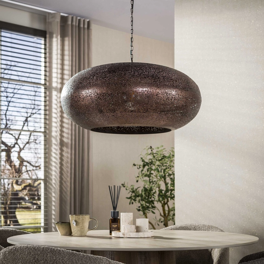 Lampe pendante de campagne Cielo Cuivre ancien Ø 68cm Lyora 8716803514973