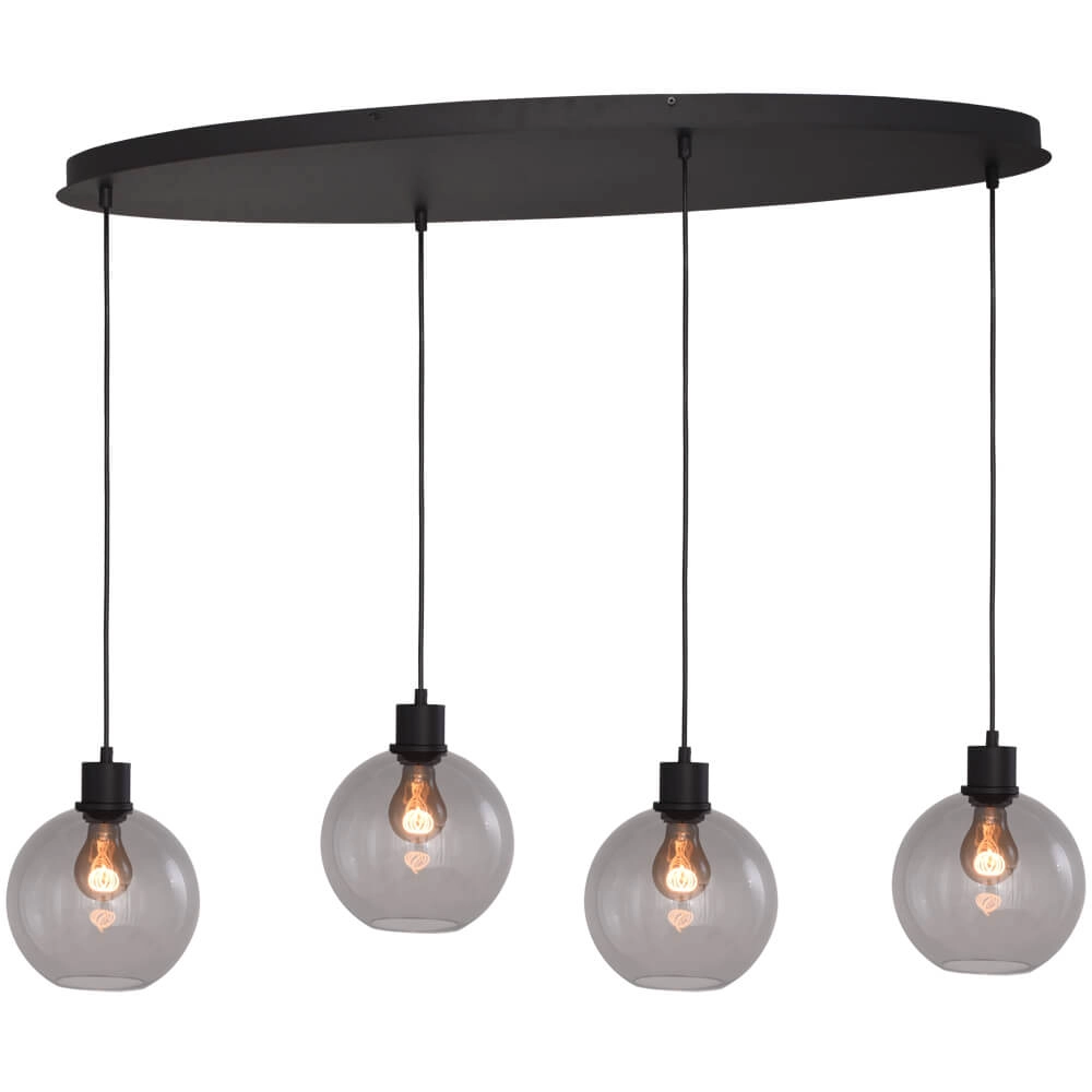 Lampe suspendue ovale Lazise Oval 4x Ø 20cm doré