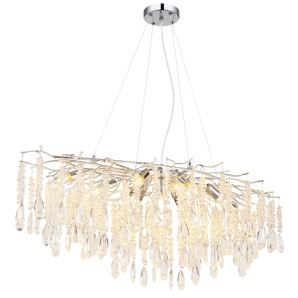Lampe suspendue Kinga Gris argenté 120cm