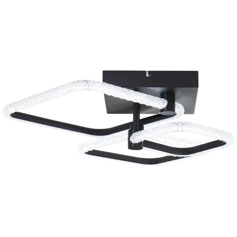 Plafonnier carré Aydin noir Brilliant 4004353442070
