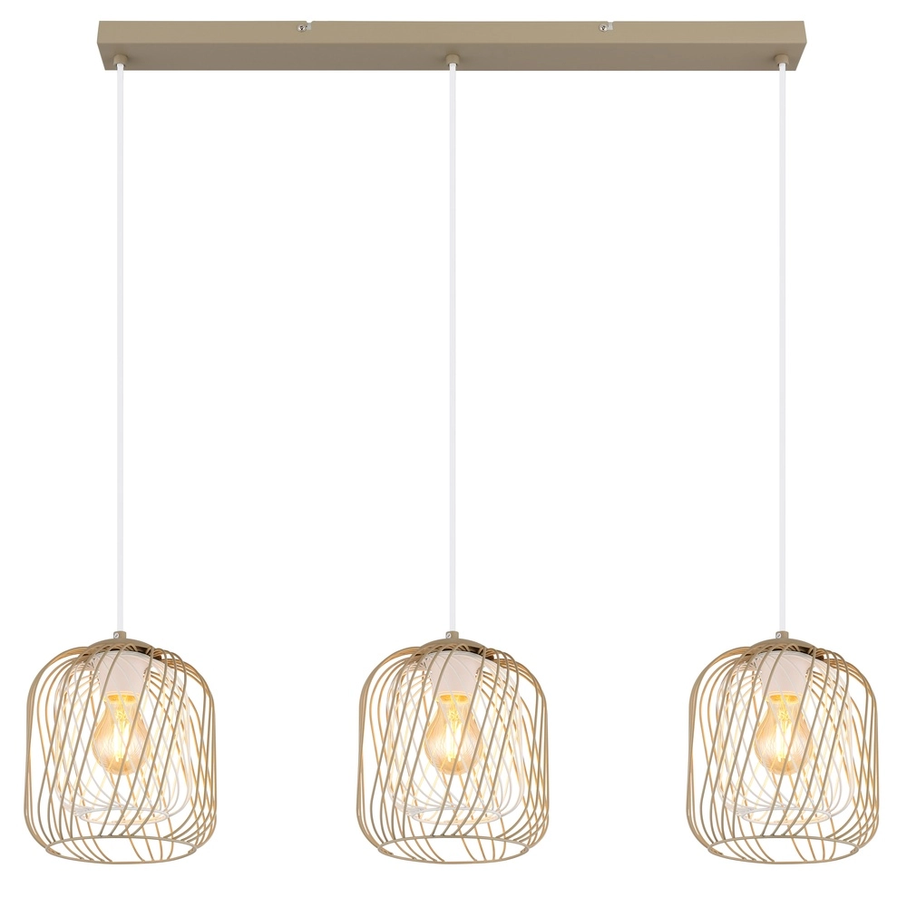 Suspension 3 lumières Dichti brun sable Globo 9007371533350