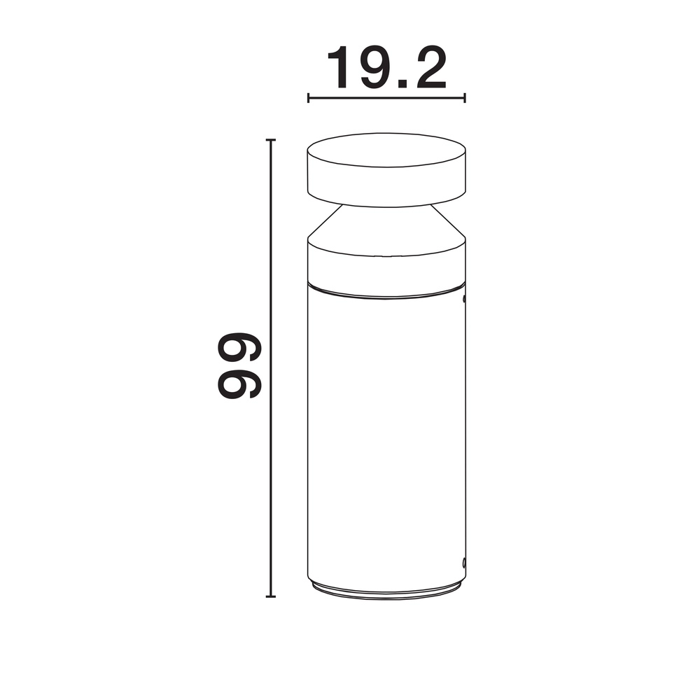 Lampe de jardin élégante Navy gris béton 54.5cm Lyora 5212017454324