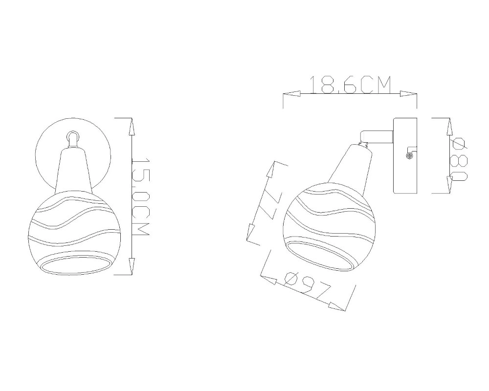 Lampe murale Elliott nickel Globo 9007371258314
