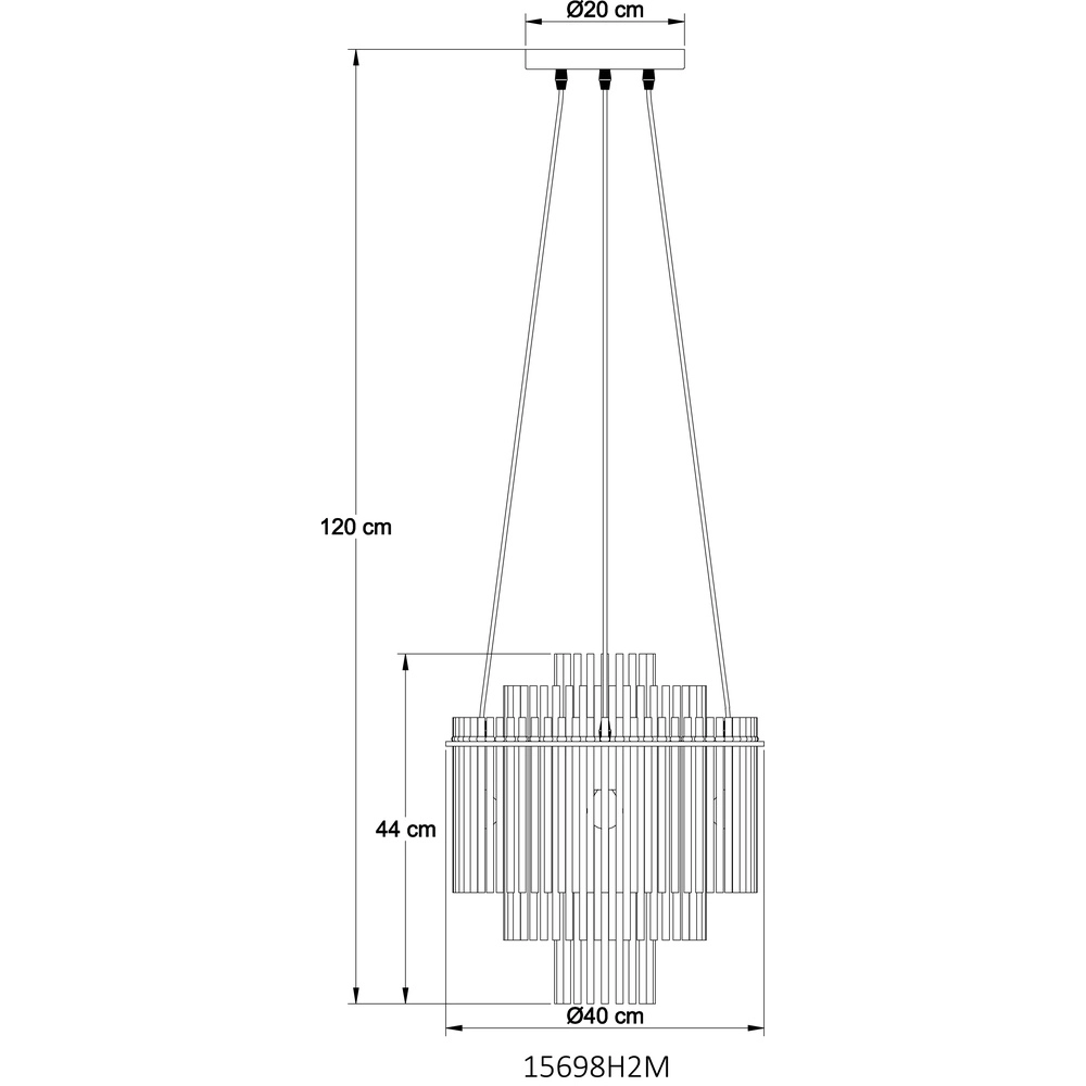 Lampe pendante Ø 40cm Gorley Or avec des bâtons en verre blanc Globo 9007371518135