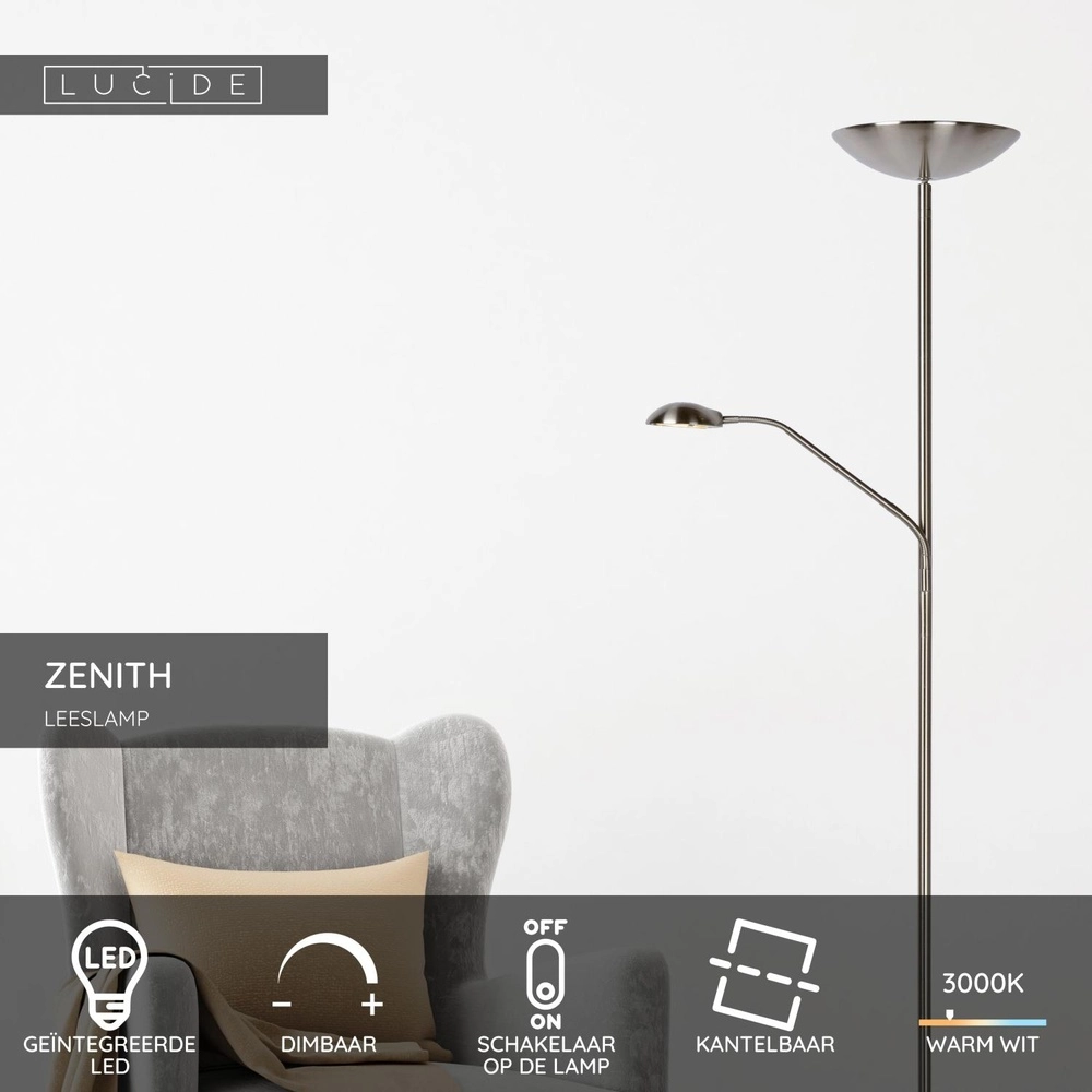 Lampe de lecture Zenith Noir Lucide 5411212193889