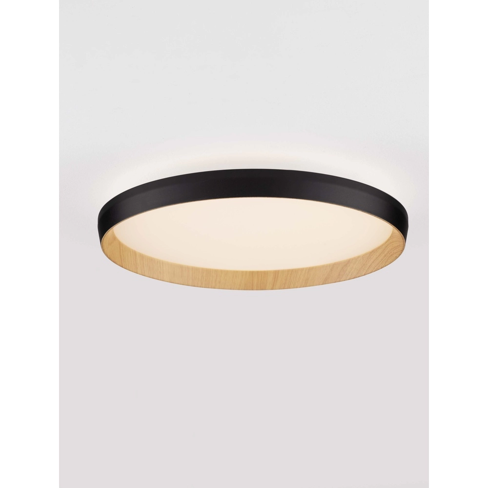 Plafonnier Vomos noir Ø 40cm Lyora 5212017448767