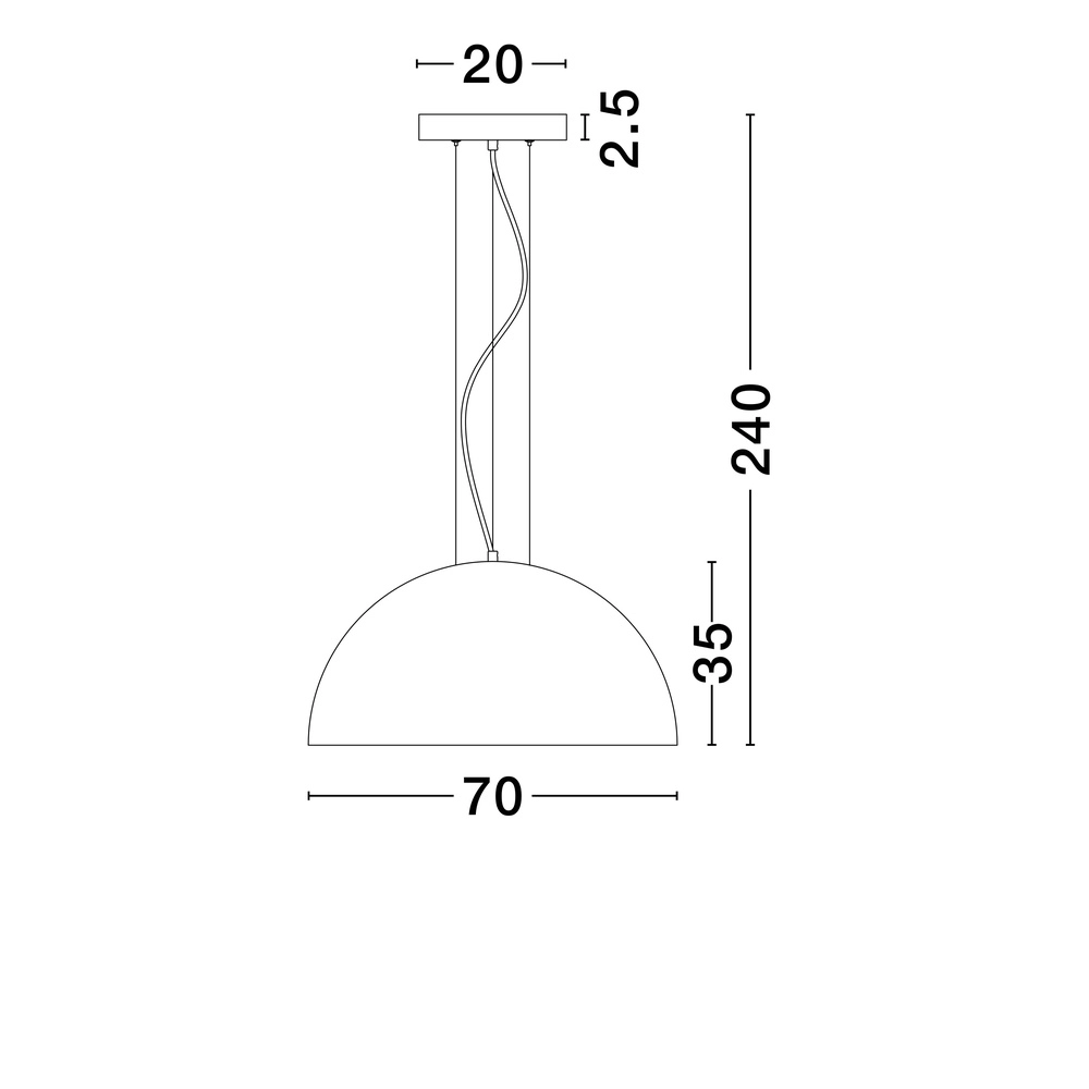 Suspension élégante Tholos noir Ø 70cm Lyora 5212017457882