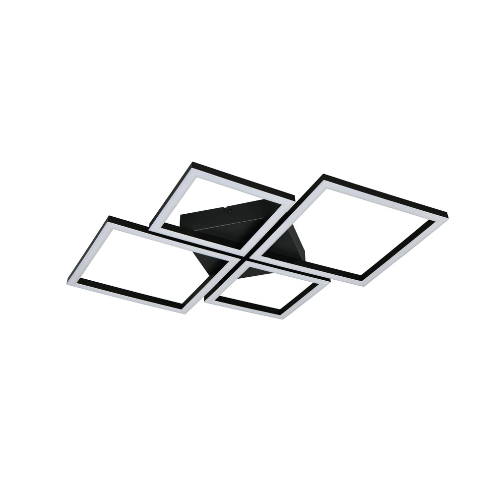 Lampe de plafond moderne Quilo Carré noir Trio 4017807704228