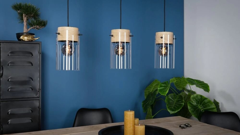 Lampe suspendue pour salle à manger Madreselva avec du verre Eglo 9002759435462