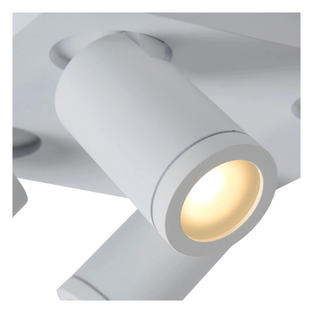 Projecteur de plafond Taylor IP44 blanc à 4 lumières Lucide 5411212092687