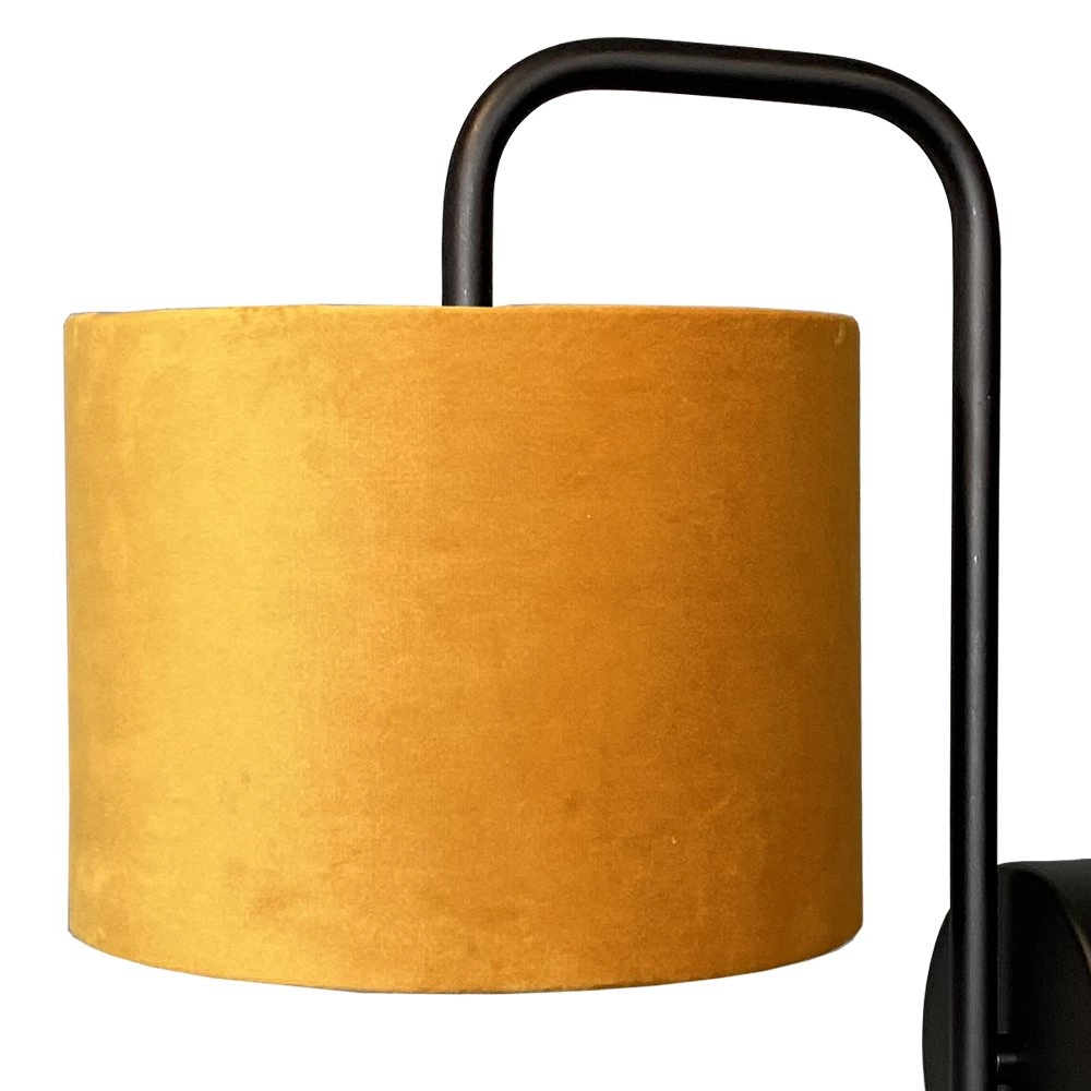 Applique noire Venus avec abat-jour jaune ocre Masterlight 8718121251226