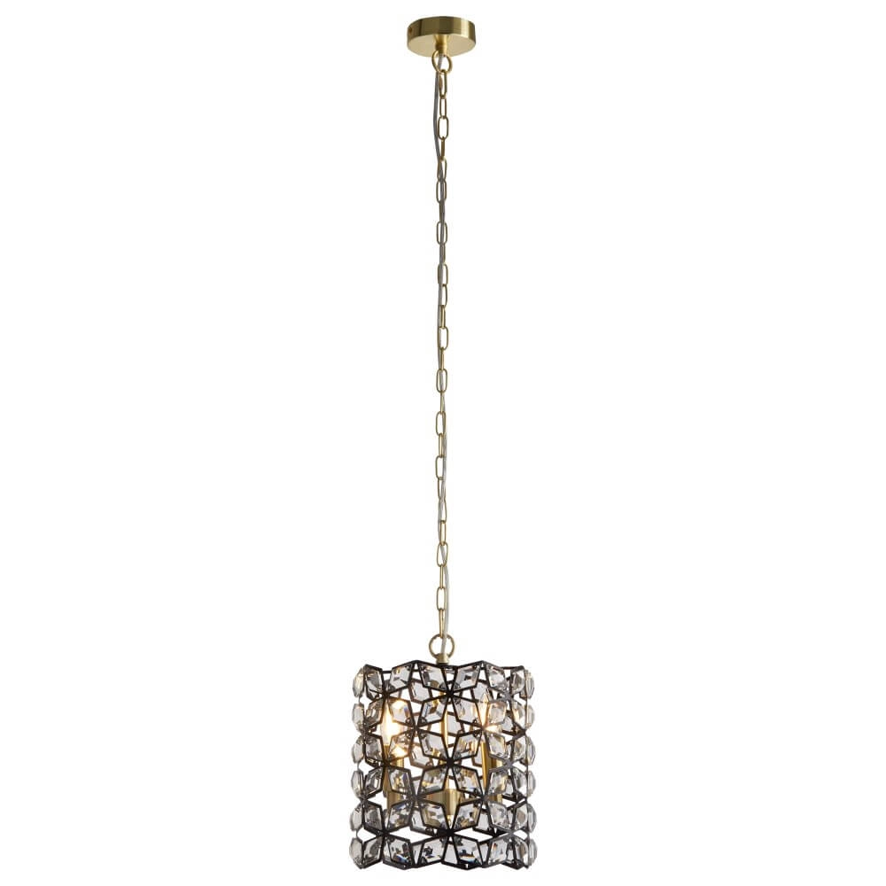 Lampe suspendue dorée Iris Ø 25 cm Searchlight 5053423243627