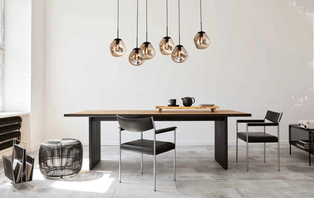 Lampe suspendue Lava 6x verre doré Ø 24cm Masterlight 8718121286211